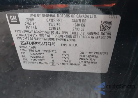 2012 GMC Terrain Slt-1 from USA, damaged, VIN 2GKFLVEK8C6174746